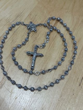 Rosario antiguo de filigrana cordobesa en plata