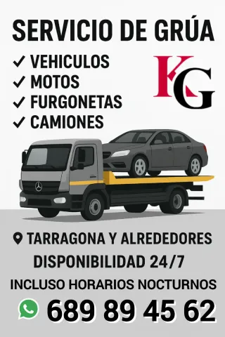 Servicio de grúa a tú disposición 24/7h
