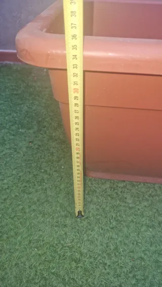 Jardinera Rectangular Roja Plástico