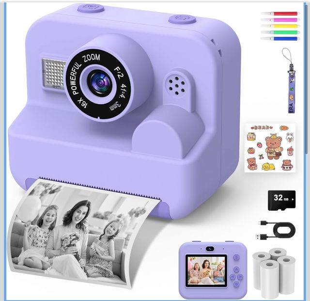 Cámara Instantánea Infantil Morada o rosa