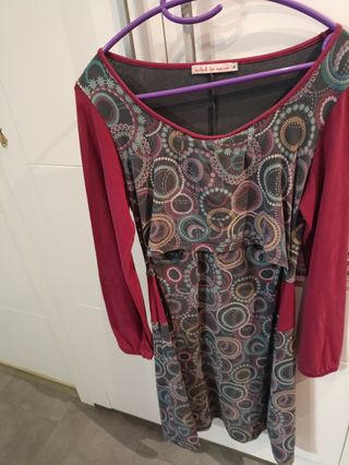 Vestido Lactancia Invierno Árbol de Amor Talla M