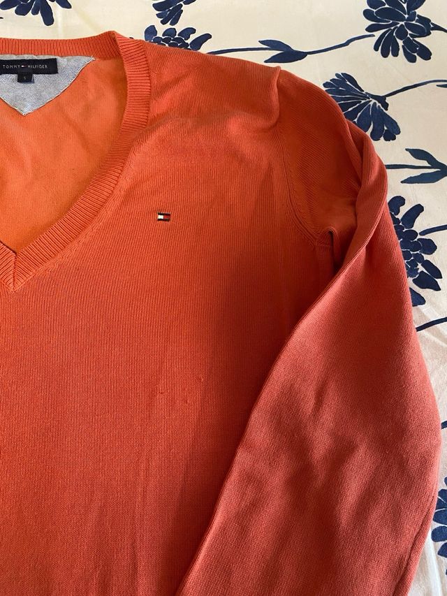 Jersey V-Neck Naranja Tommy Hilfiger Mujer