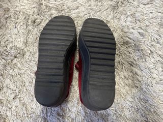 Zapatos Victoria Terciopelo Plataforma Rojo