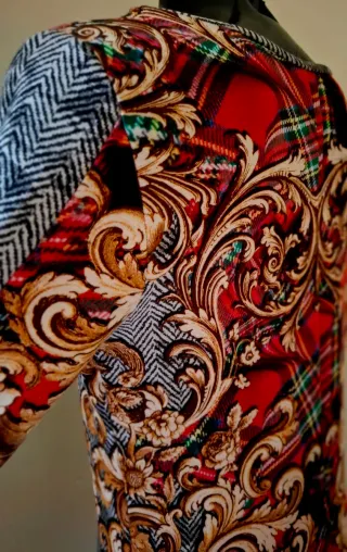 Abito fantasia damascato tartan tg. L