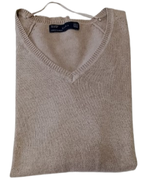 Jersey Zara Beige Cuello Pico