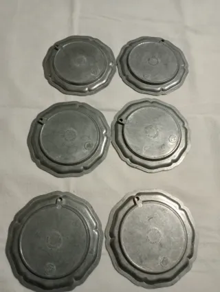 Set 6 Quadretti Vintage Metallo Ceramica Uva