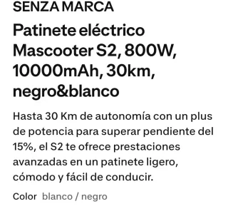 Patinete Eléctrico Mascooter