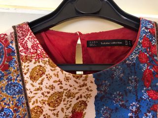 Vestido midi Zara patchwork S