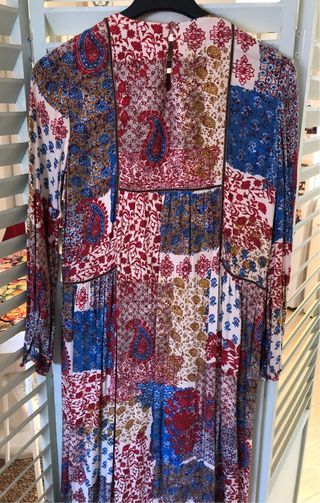 Vestido midi Zara patchwork S