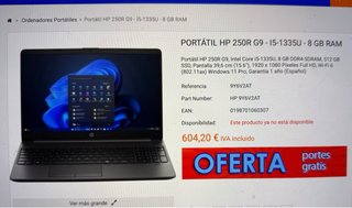 Portátil HP 15,6” NUEVO a estrenar
