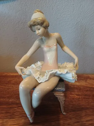 Bailarina porcelana Lladró descanso ballet
