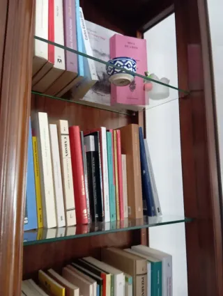 Prezioso credenza antica in legno e vetrine