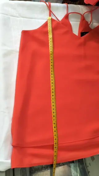 Blusa Naranja Tirantes Cruzados Talla 36