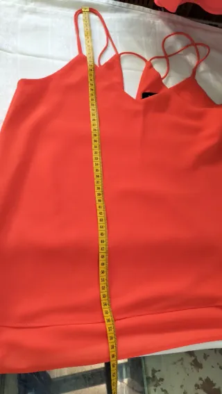 Blusa Naranja Tirantes Cruzados Talla 36