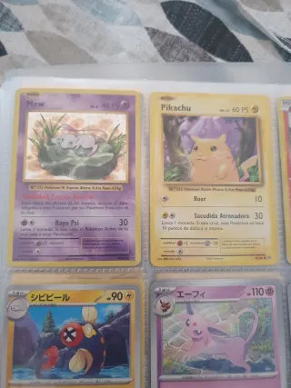 2 Cartas Pokémon Mew y Pikachu 2016