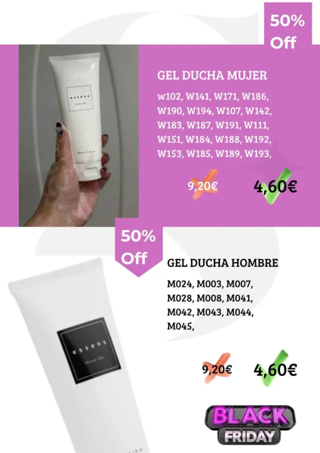 Geles de ducha mujer y hombre oferta