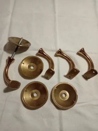 Set 4 accessori bagno vintage ottone