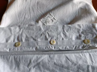 Sábana antigua bordada algodón/ Llençol antic.