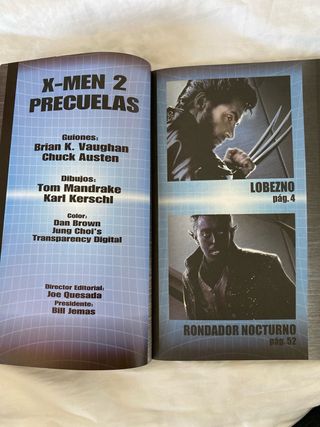 X-men 2: precuelas. Lobezno y Rondador Nocturno