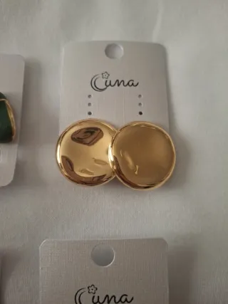 Lote Pendientes Cuna dorados y verdes