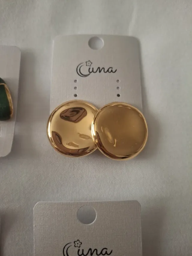 Lote Pendientes Cuna dorados y verdes