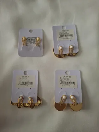 Lote Pendientes Cuna dorados y verdes