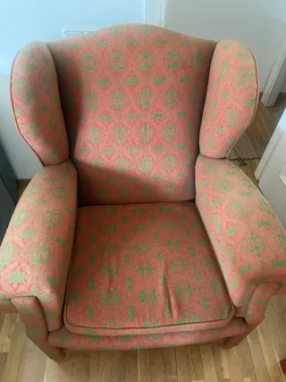 Butaca orejera clásica tela