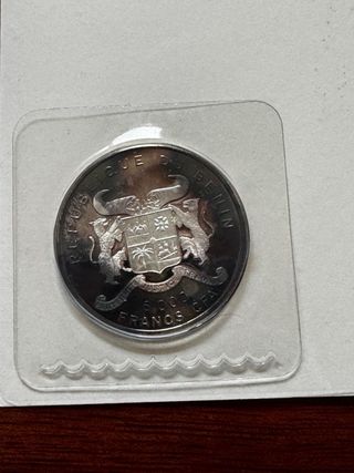 Moneda de plata BENÍN 1993. Peso: 20 gr.