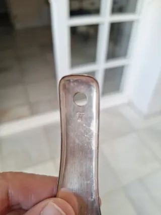 Recogedor y escobilla antiguos de plata