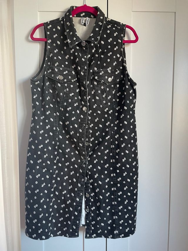 Vestido vaquero estampado flores