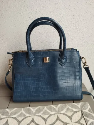 Borsa Twin Set blu effetto coccodrillo