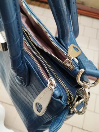 Borsa Twin Set blu effetto coccodrillo