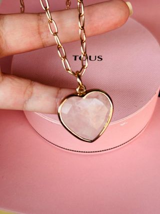 Collar Tous Corazón Rosa Dorado