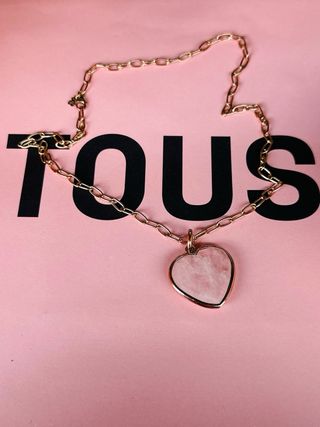 Collar Tous Corazón Rosa Dorado