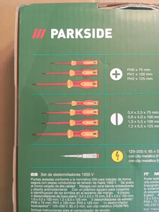 Set Destornilladores Parkside 1000V completo