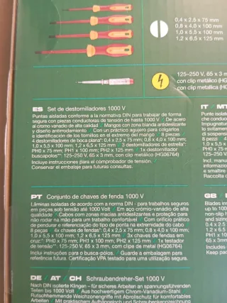 Set Destornilladores Parkside 1000V completo