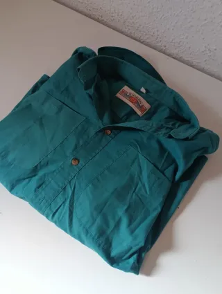 Camisa manga larga verde azulado