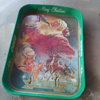 Vassoio Coca Cola Natale Vintage Latta