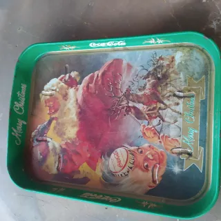 Vassoio Coca Cola Natale Vintage Latta