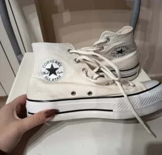 Converse altas plataforma blancas