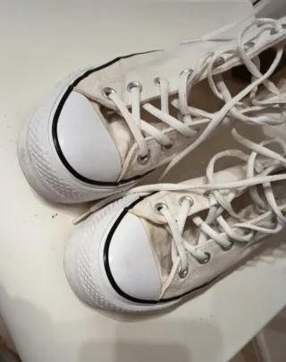 Converse altas plataforma blancas