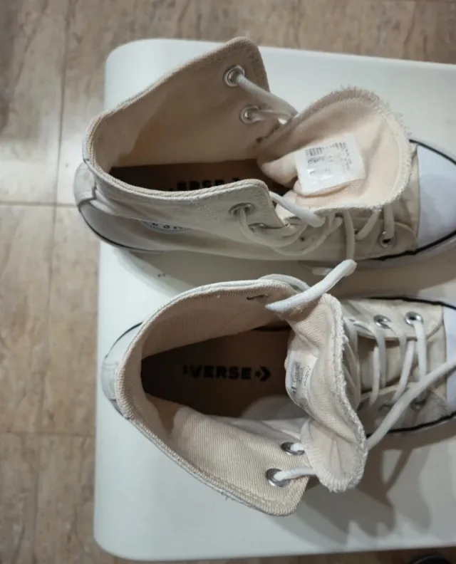 Converse altas plataforma blancas