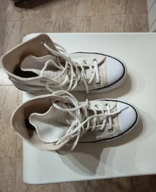 Converse altas plataforma blancas