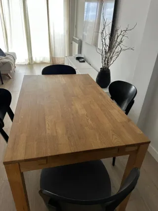 Mesa Kave Home Roble Macizo Extensible regalo 4 si