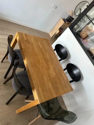 Mesa Kave Home Roble Macizo Extensible regalo 4 si