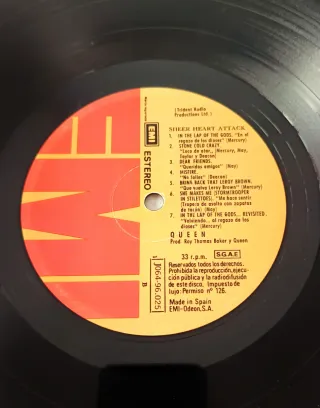 QUEEN 1974 Sheer Heart Attack LP Vinilo
