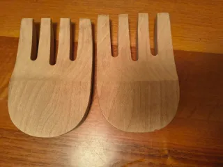Set 2 mestoli insalata mani legno