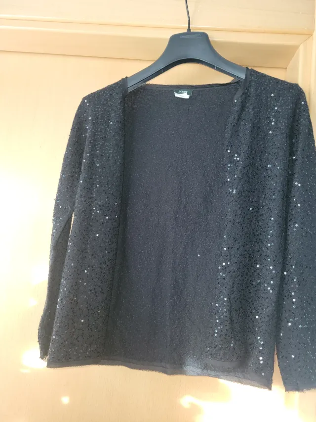 JCrew Cárdigan Negro Lentejuelas Talla Única