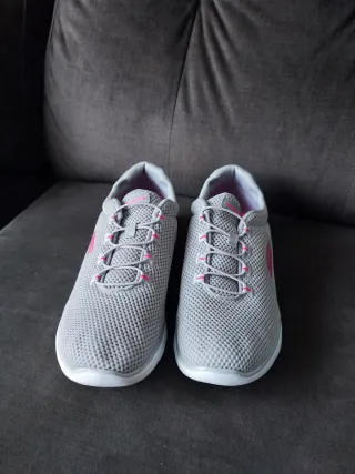 Zapatillas Skechers Mujer Gris y Rosa