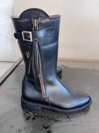 Botas de caza bajas vacuno negro